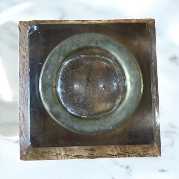 Vintage Crystal Glass Ornate Inkwell Oblong Silver top Designs - Picture 2 of 3